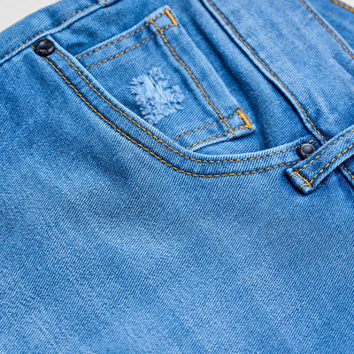 Blue Distressed Skinny Fit Jeans