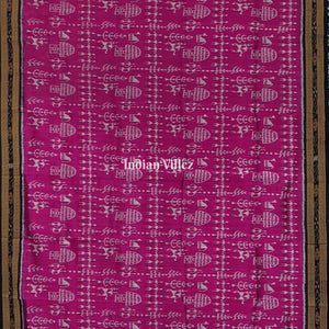 Magenta Purple Tribal Theme Khandua Silk Saree