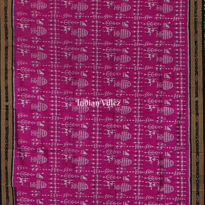 Magenta Purple Tribal Theme Khandua Silk Saree