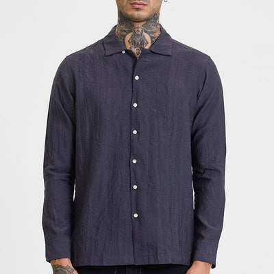 Charcoal Grey Crinkle Shirt