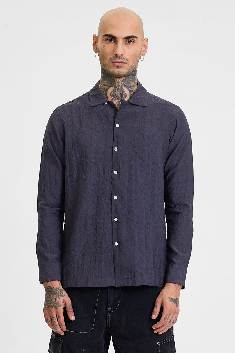 Charcoal Grey Crinkle Shirt