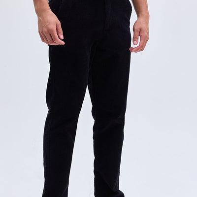 Black Corduroy Slim Fit Trousers