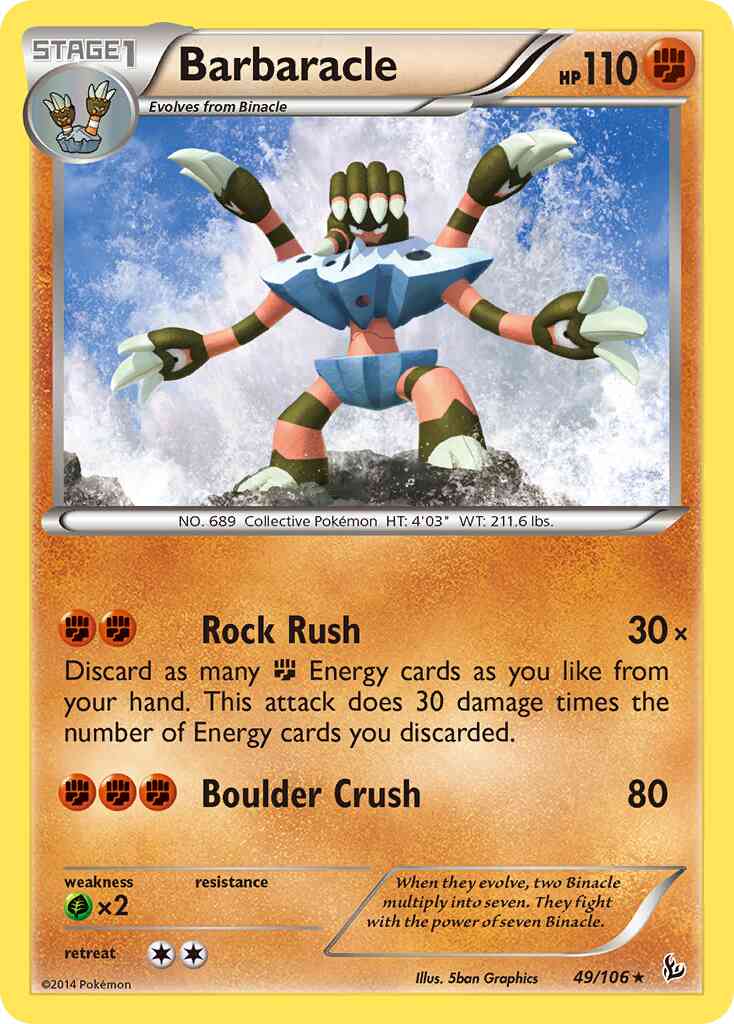 Barbaracle - 49/106 - Rare [xy2-49] [Reverse Holo]