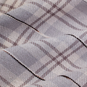 Light Grey Slub Textured Checks Shirt