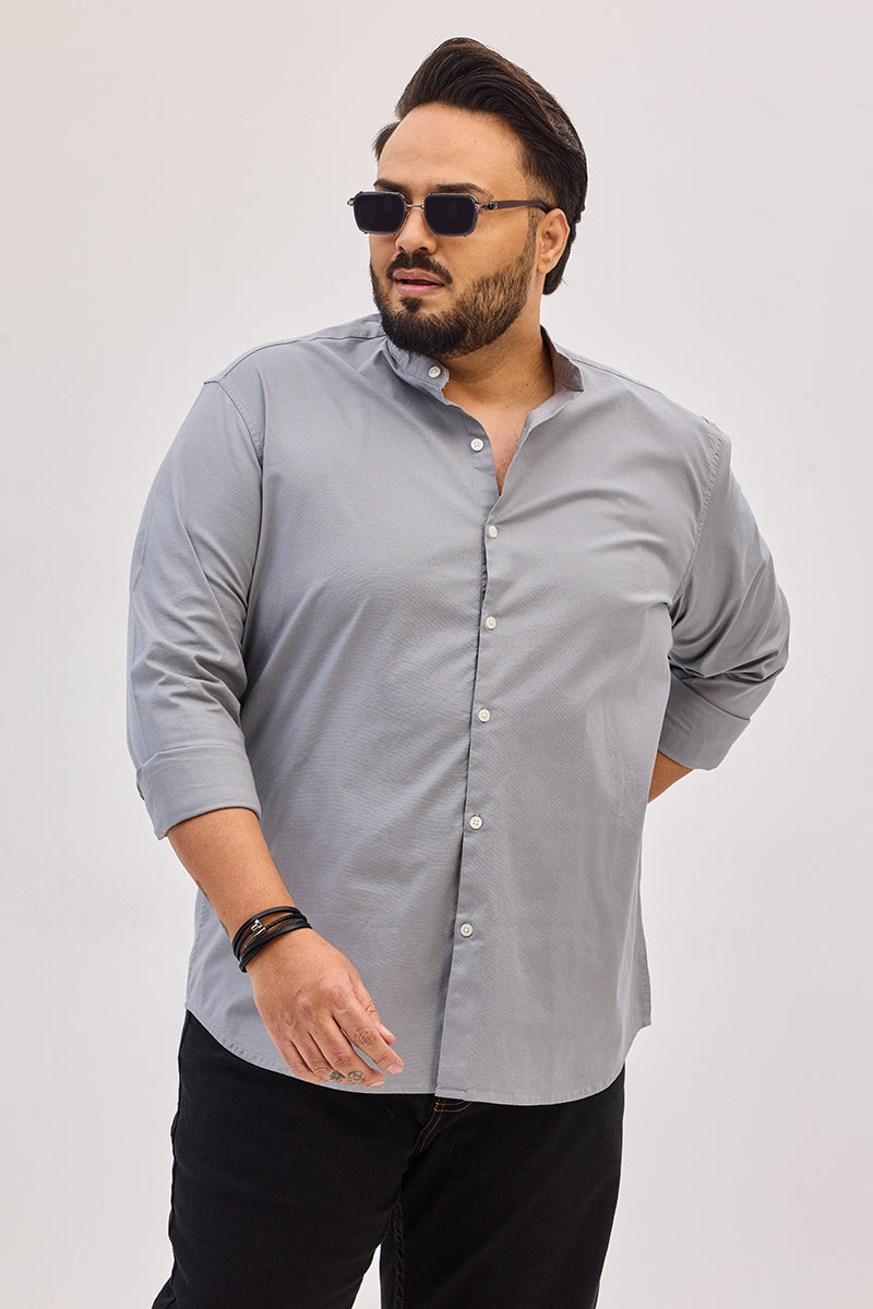 Light Grey Mandarin Shirt