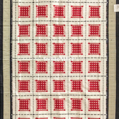 White Red Ashwin Theme Pure Sambalpuri Silk Dupatta