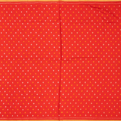 Cream Handloom Ikat Silk Saree With Floral Motifs