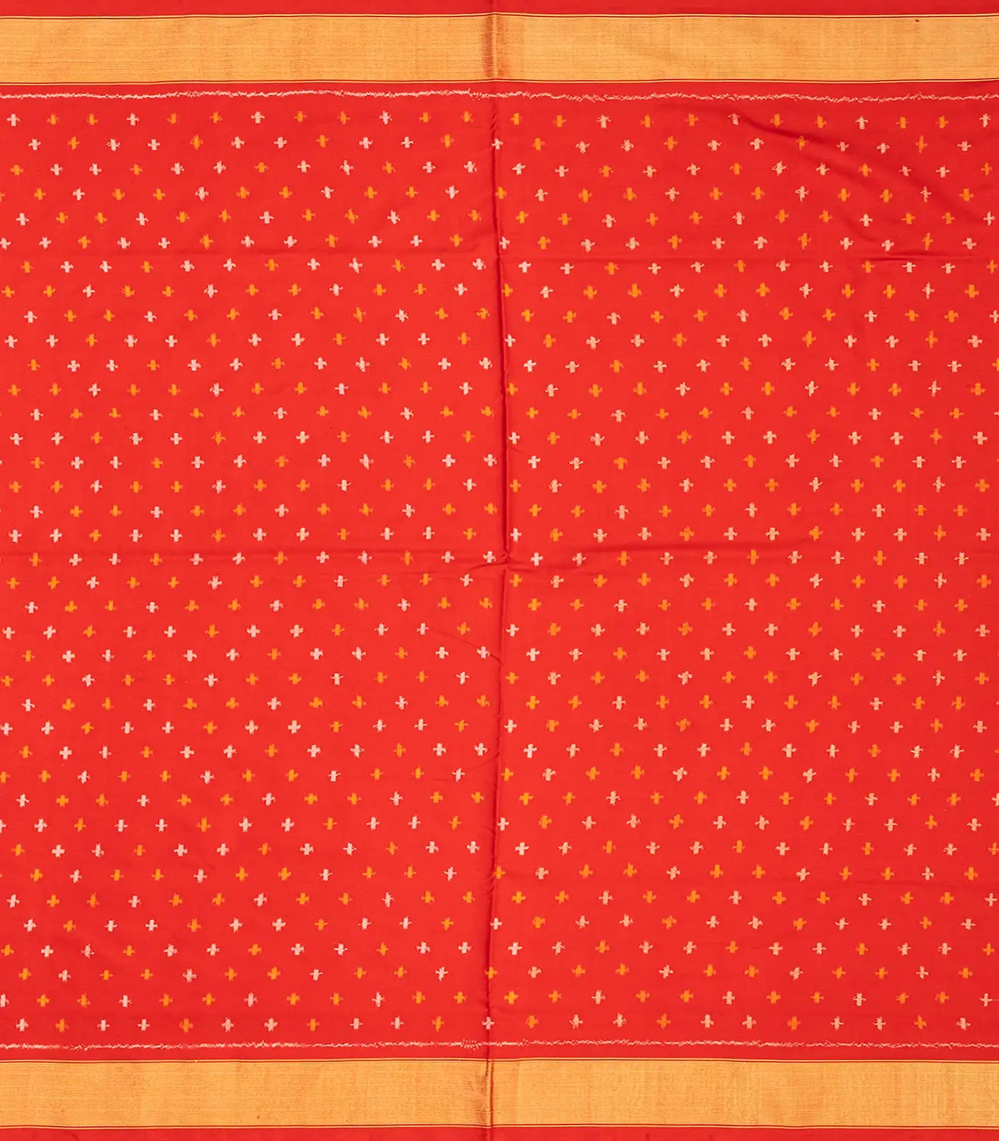 Cream Handloom Ikat Silk Saree With Floral Motifs