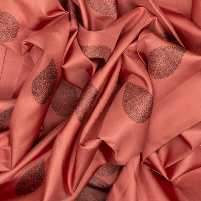 Dusty Pink Handloom Kanchipuram Silk Saree With Annam Buttas