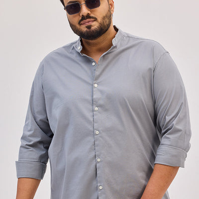 Light Grey Mandarin Shirt