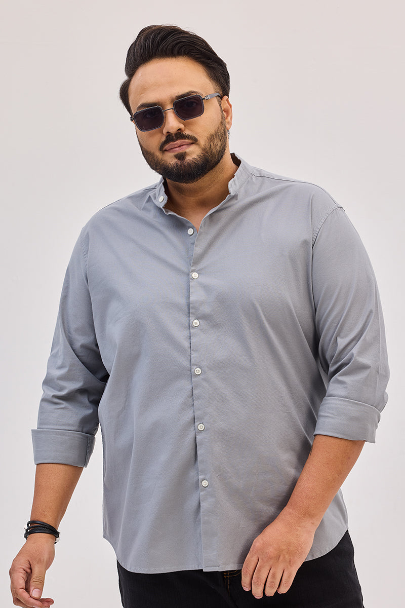 Light Grey Mandarin Shirt
