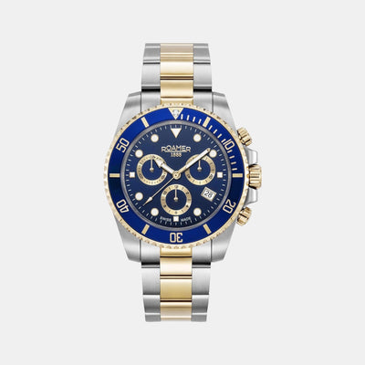Deep Sea 100 Men Quartz Blue Dial Chronograph Stainless Steel Watch 851837 47 45 20