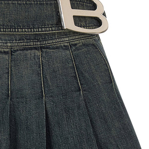 Balenciaga Buckle Pleated Skirt