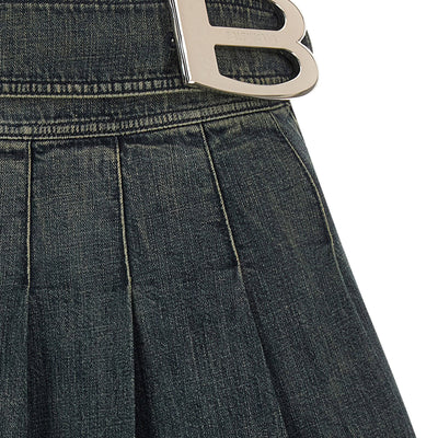 Balenciaga Buckle Pleated Skirt