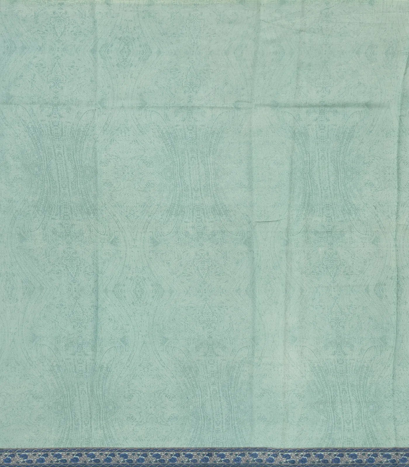 Light Blue Handloom Chanderi Cotton Saree With Printed Floral Vine Motif