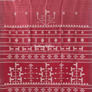Rust Ganjam Bomkai Theme Gopalpur Tussar Silk Saree