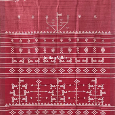 Rust Ganjam Bomkai Theme Gopalpur Tussar Silk Saree