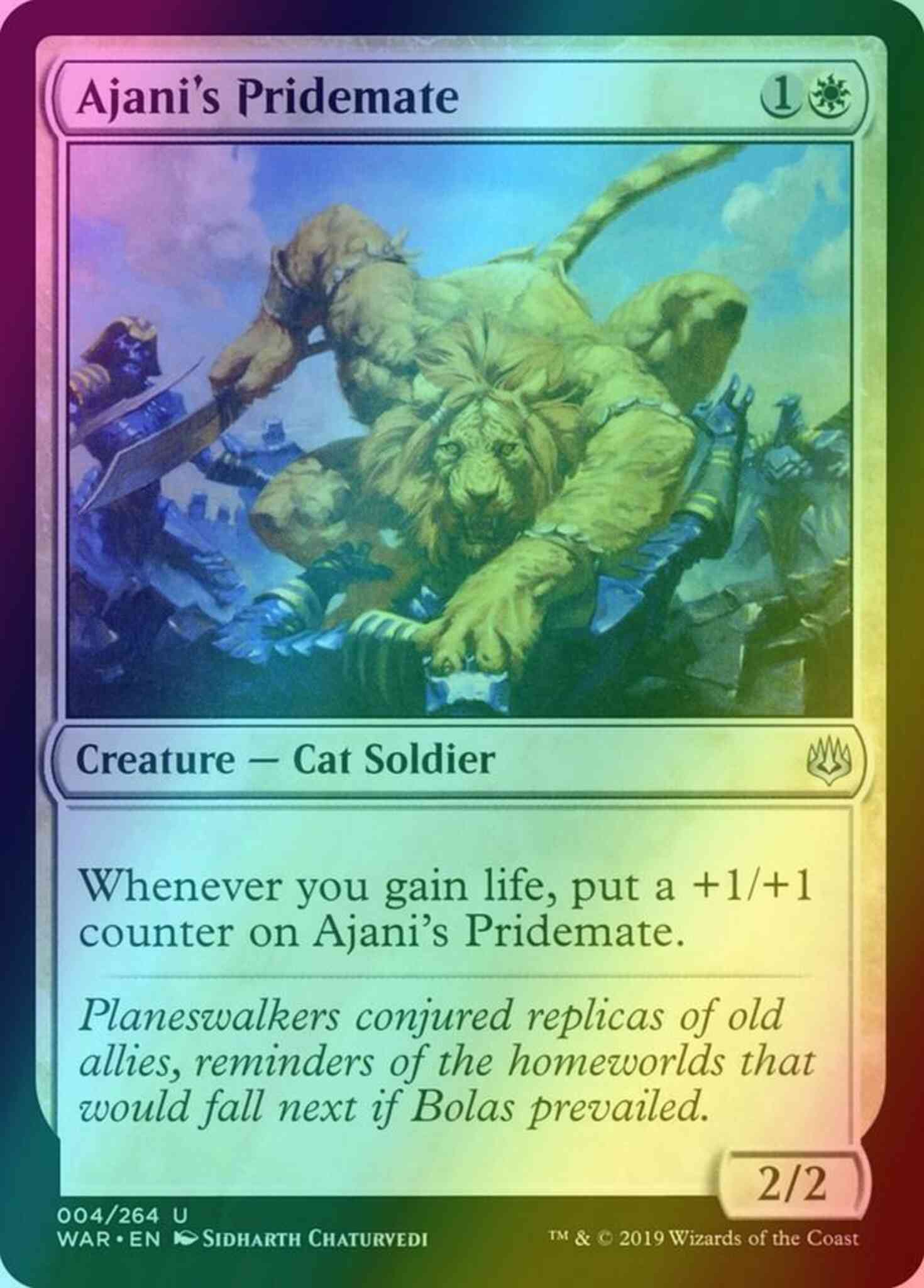 Ajani's Pridemate [4] [War of the Spark] [Foil]