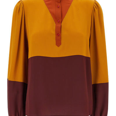 Saint Laurent Color-block Blouse