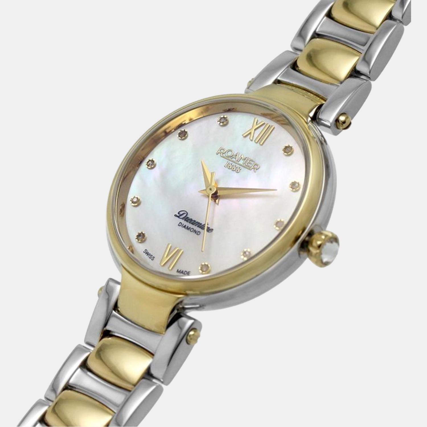 Dreamline Diamond Women Quartz White Dial Analog Stainless Steel Watch 857847 47 29 50
