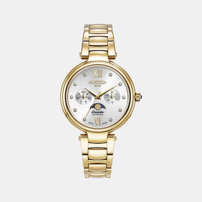 Dreamline Moonphase Women Quartz Silver Dial Analog Stainless Steel Watch 858801 48 29 50