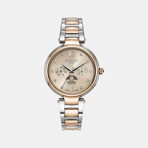Dreamline Moonphase Women Quartz Rose Gold Dial Analog Stainless Steel Watch 858801 49 38 50
