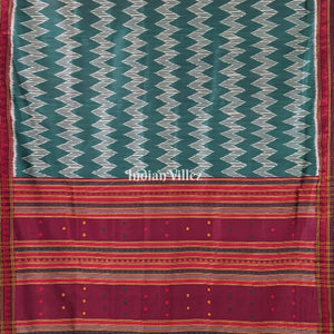 Dynasty Green Designer Contemporary Silk Saree with Dongria Border