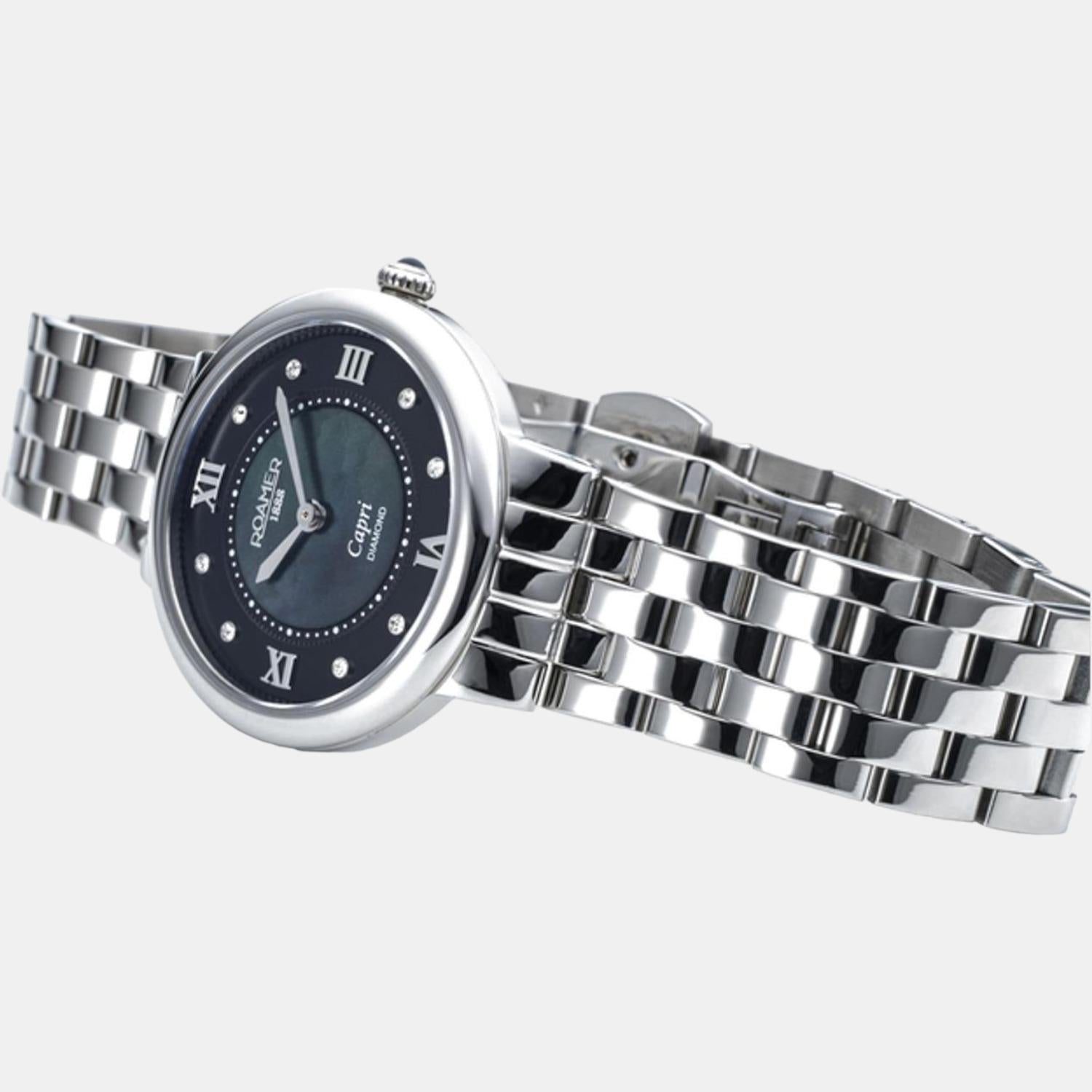 Capri Diamond Women Quartz Black Dial Analog Stainless Steel Watch 859845 41 59 50