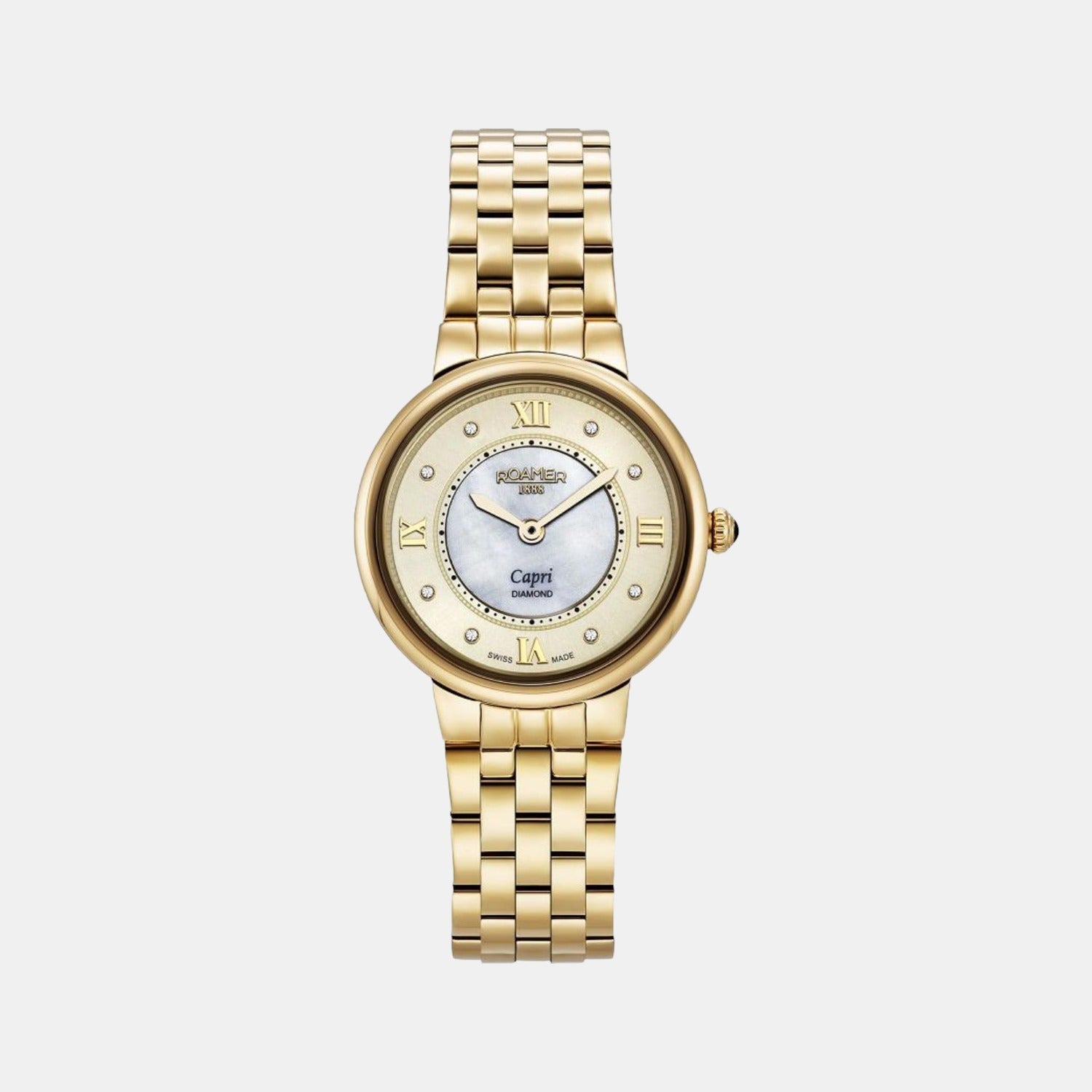 Capri Diamond Women Quartz White Dial Analog Stainless Steel Watch 859845 48 29 50