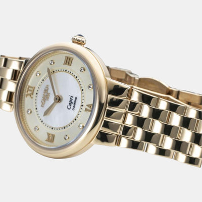Capri Diamond Women Quartz White Dial Analog Stainless Steel Watch 859845 48 29 50