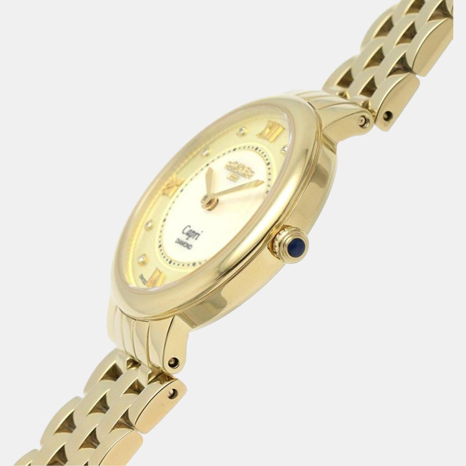 Capri Diamond Women Quartz White Dial Analog Stainless Steel Watch 859845 48 29 50