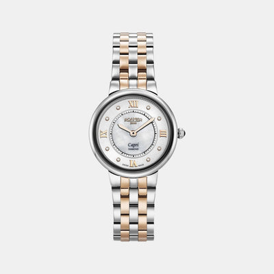 Capri Diamond Women Quartz White Dial Analog Stainless Steel Watch 859845 49 29 50