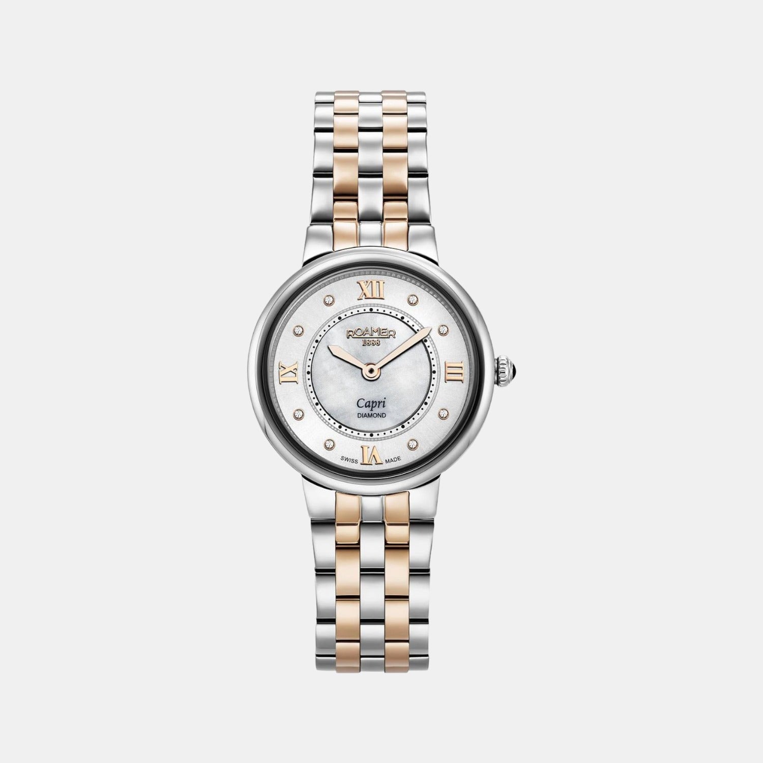 Capri Diamond Women Quartz White Dial Analog Stainless Steel Watch 859845 49 29 50