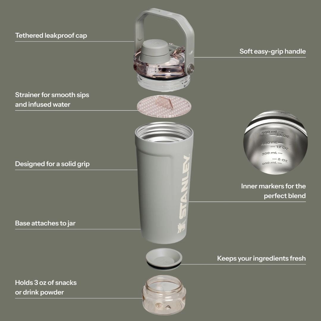 Stanley The Activate Shaker Bottle | 20 OZ Sage Grey
