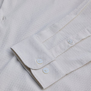 White Textured Slim Fit Shirt