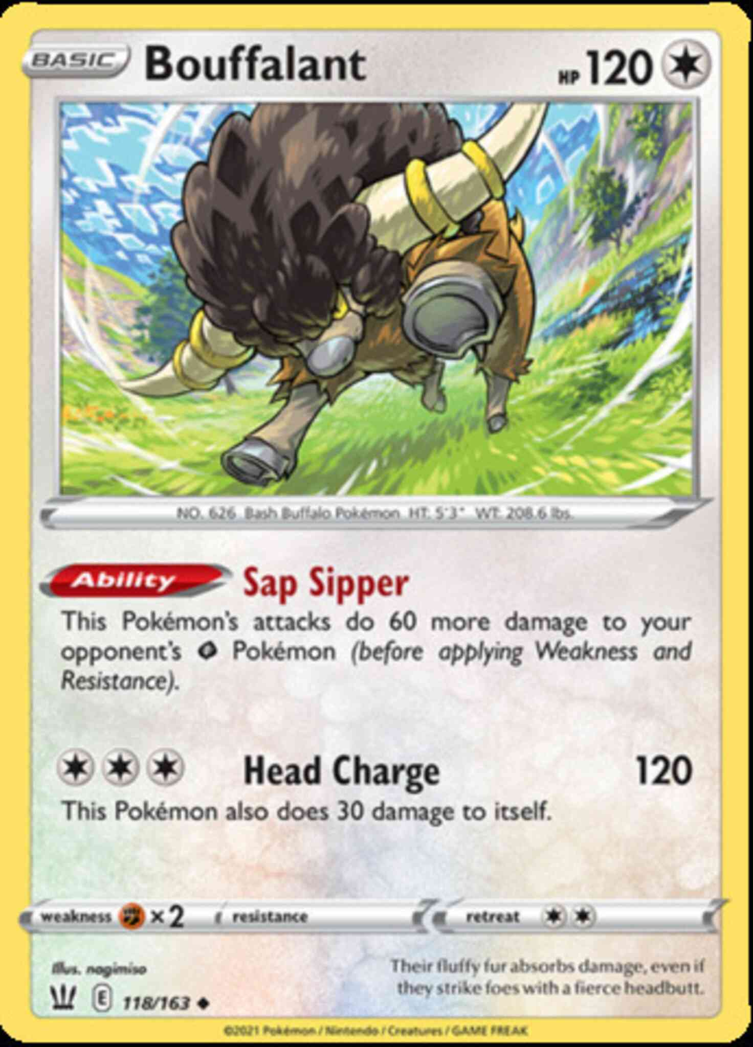 Bouffalant - 118/163 - Uncommon [swsh5-118] [Reverse Holo]