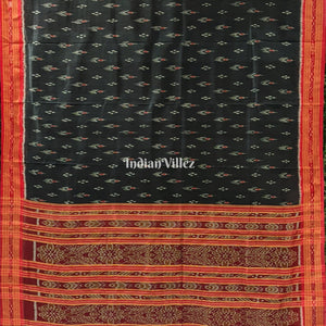 Black Mayur Chandrika Khandua Silk Saree