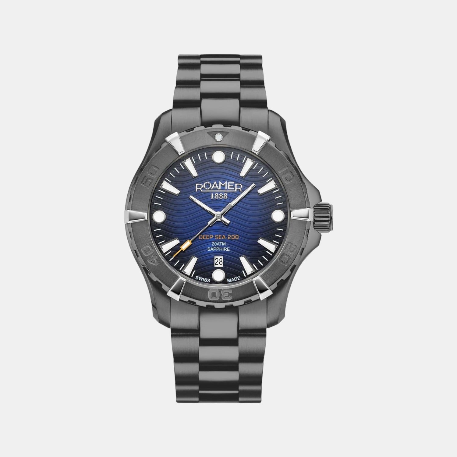 Deep Sea 200 Men Quartz Blue Dial Analog Stainless Steel Watch 860833 44 45 70