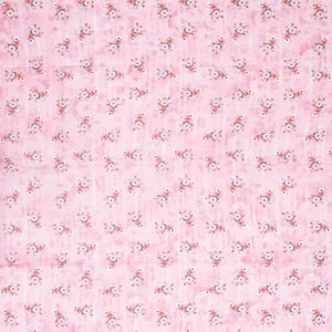Pink Handloom Linen Saree With Printed Flowers