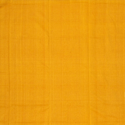 Mustard Mangalagiri Cotton Saree With Stripes & Zari Border
