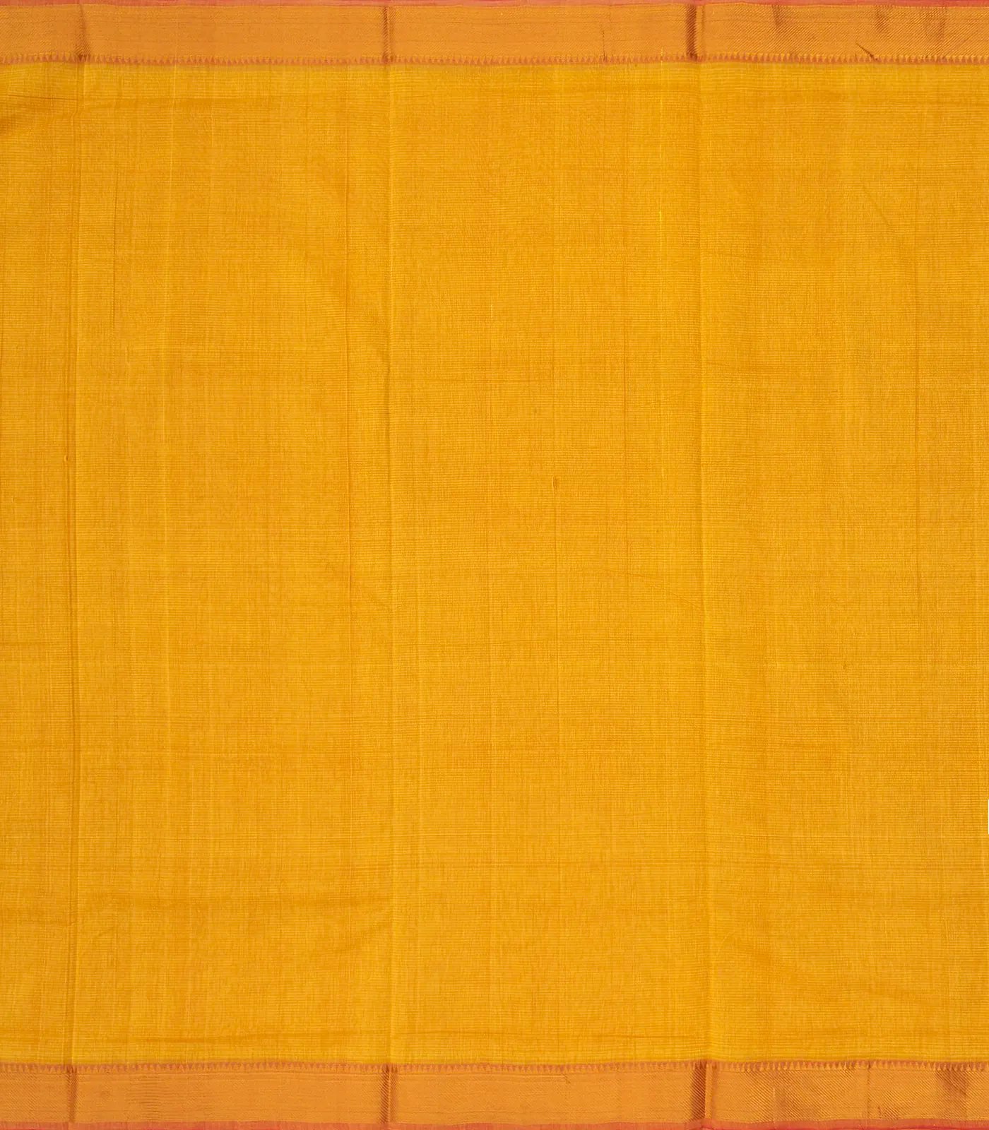 Mustard Mangalagiri Cotton Saree With Stripes & Zari Border