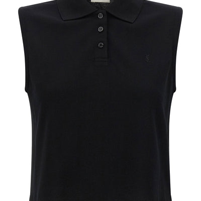 Saint Laurent Cassandre Embroidered Polo Shirt