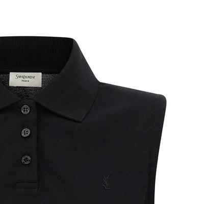 Saint Laurent Cassandre Embroidered Polo Shirt