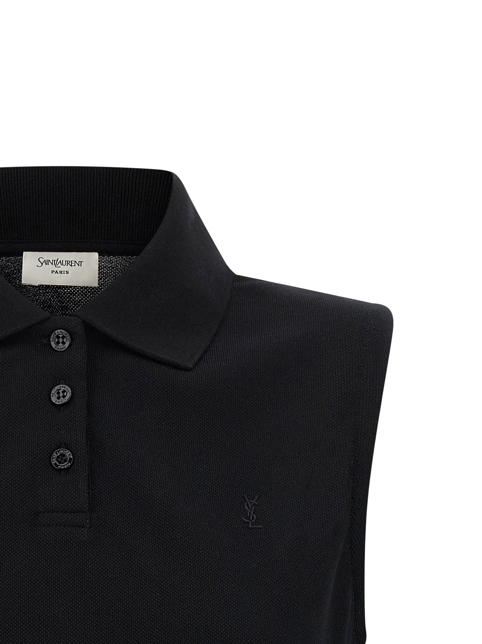 Saint Laurent Cassandre Embroidered Polo Shirt