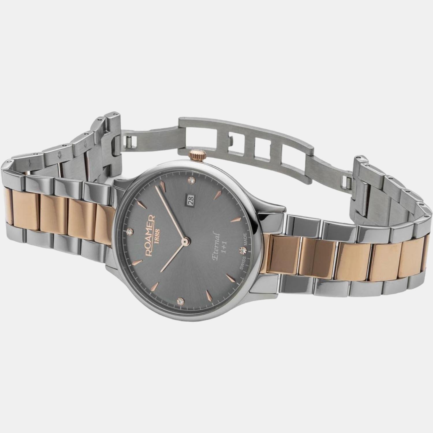 Eternal Men Quartz Grey Dial Analog Stainless Steel Watch 863833 49 55 50