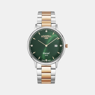 Eternal Men Quartz Green Dial Analog Stainless Steel Watch 863833 49 75 50
