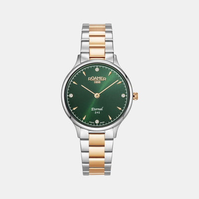 Eternal Women Quartz Green Dial Analog Stainless Steel Watch 863857 49 75 50