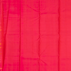 Orange Handloom Kanchipuram Silk Saree With Checks & Buttas
