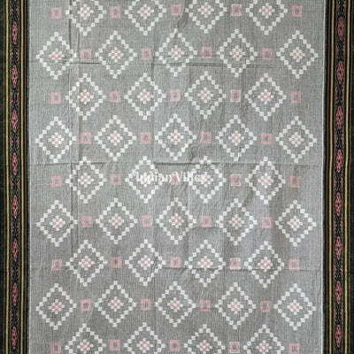 Grey Odisha Ikat Sambalpuri Cotton Saree