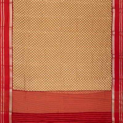 Dark Beige Chanderi Cotton Saree With Printed Mango Motifs